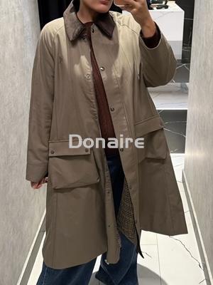 Abrigo largo acampanado cuello de pana Dixie - Imagen 2