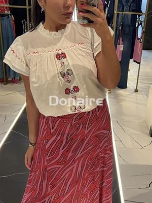 Blusa manga corta con bordador WNT - Imagen 2