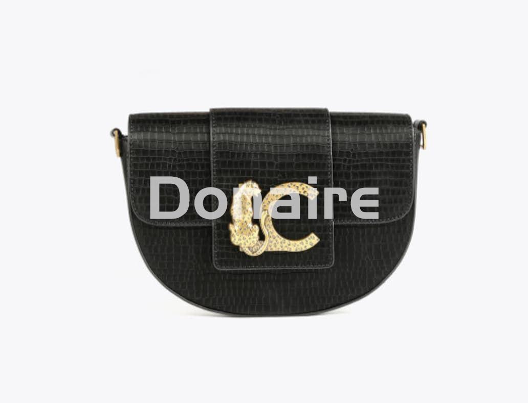 Bolso bandolera efecto piel de cocodrilo maxi logo animal Lola Casademunt - Imagen 1