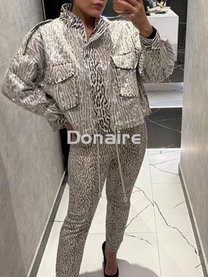 Cazadora animal print y lentejuelas BSB - Imagen 2