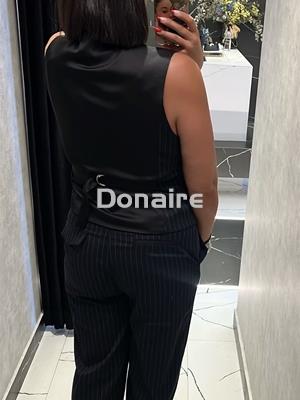 Chaleco azul marino raya diplomática Koralline - Imagen 2