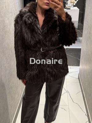 Chaquetón de pelo con cinturon Phard - Imagen 2