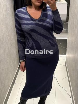 Falda azul marino y lurex Lolita - Imagen 2