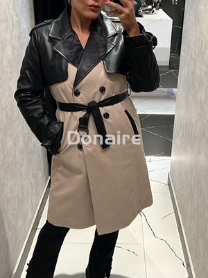 Gabardina tejido combinado Koralline - Imagen 2