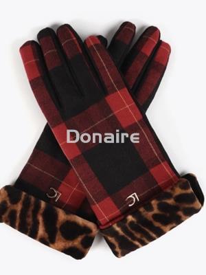 Guantes combinados cuadro escocés y leopardo Lola Casademunt - Imagen 2