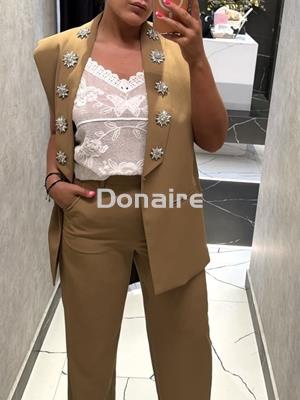 Maxi chaleco joya camel Koralline - Imagen 2