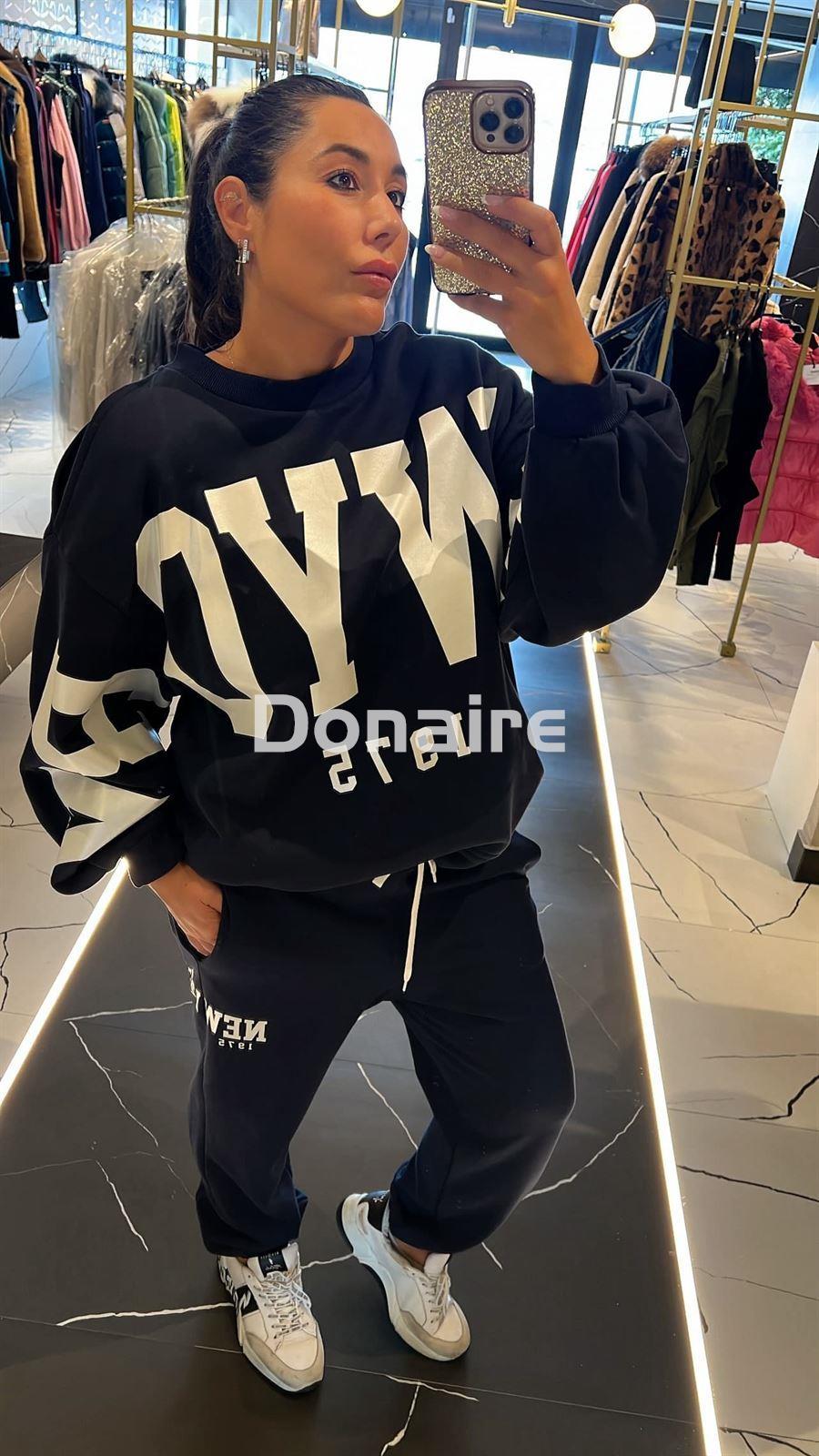 Maxi sudadera marino New York Souvenir - Imagen 1