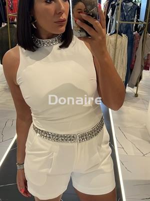 Pantalón blanco corto joya Trash and Luxury - Imagen 2