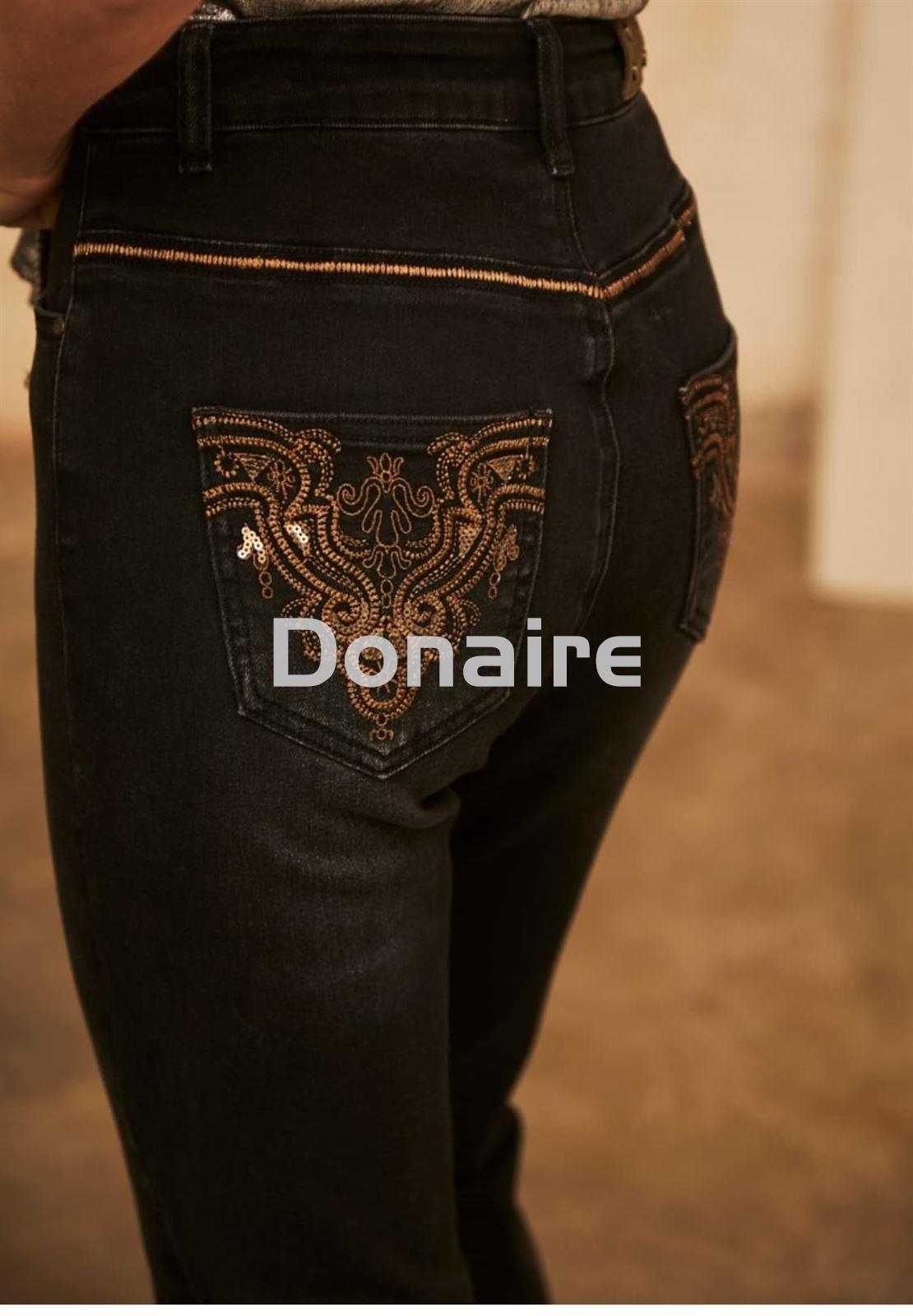 Pantalón denim flare con bordado NKN - Imagen 4