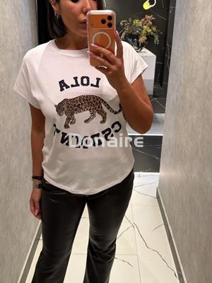 Pantalón flare crop efecto piel Lola Casademunt - Imagen 2