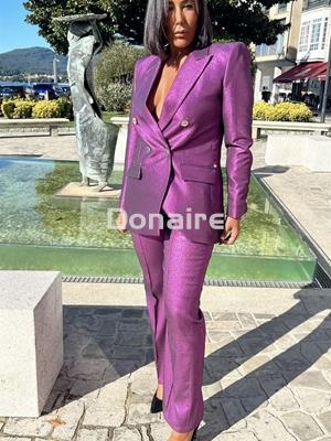 Pantalón Maite efecto glitter fucsia - Imagen 2