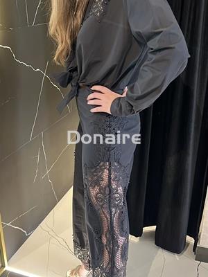 Pantalón negro guipour Dixie - Imagen 2