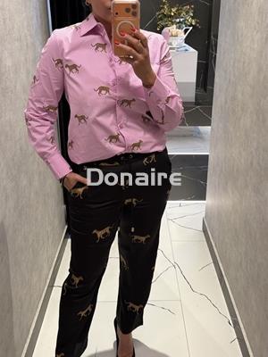 Pantalón negro satén estampado leopardos Lola Casademunt - Imagen 2