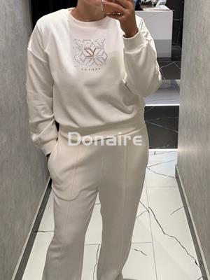 Sudadera cruda y strass Yes Zee - Imagen 2