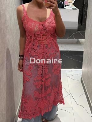 Top largo crochet fuscia Koralline - Imagen 2
