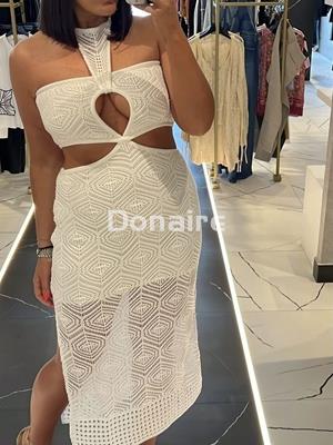 Vestido blanco crochet cut out L’CECCI - Imagen 2