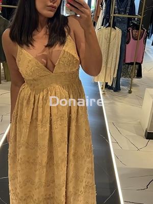 Vestido camel tejido relieve Goa Goa - Imagen 2