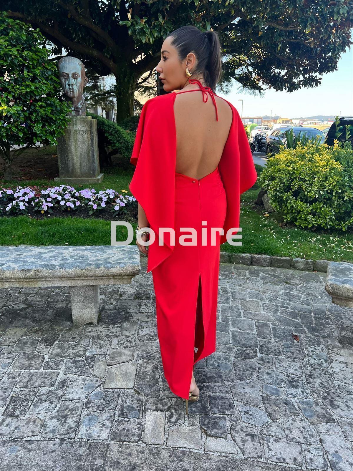 Vestido capa largo rojo Maite - Imagen 4