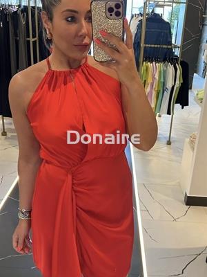 Vestido corto escote halter rojo Phard - Imagen 2