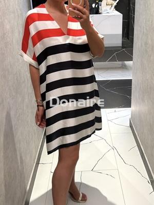 Vestido corto rayas tricolor Lola Casademunt - Imagen 2