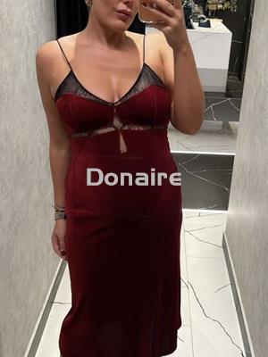 Vestido estilo lencero terciopelo granate Koralline - Imagen 2