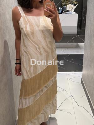 Vestido largo detalle flecos Lez a Lez - Imagen 2