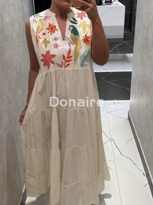 Vestido largo loros lentejuelas Lola Casademunt - Imagen 2
