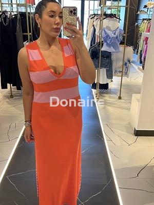 Vestido largo punto rayas bicolor Lola Casademunt - Imagen 2