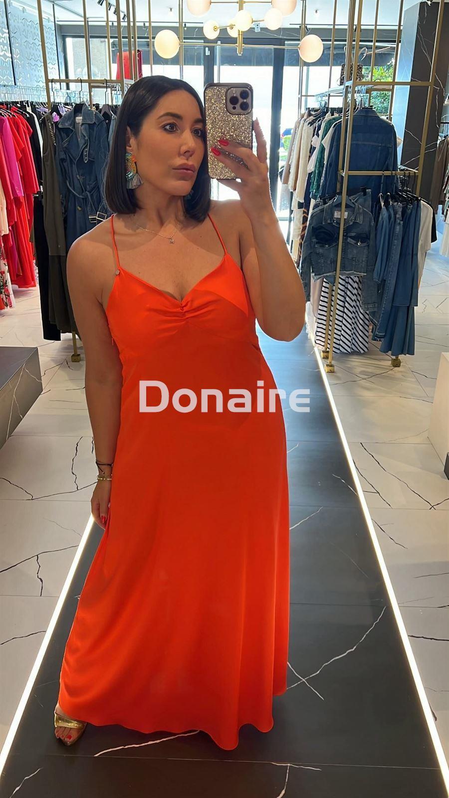 Vestido largo tipo lencero naranja Lola Casademunt - Imagen 3