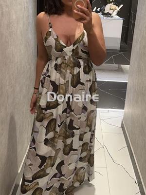 Vestido largo tirantes dibujos flores Goa Goa - Imagen 2