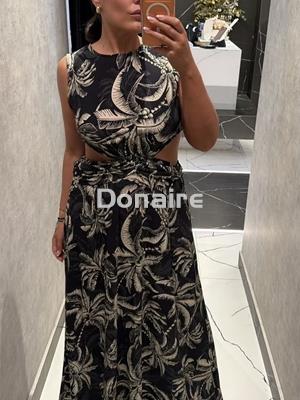 Vestido negro largo cut out palmeras Lez a Lez - Imagen 2