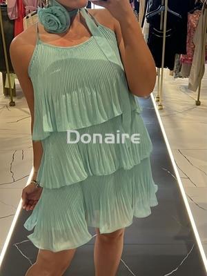 Vestido volantes turquesa Dixie - Imagen 2